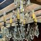 Bronze and cut crystal chandelier with 6 lights, early 20th century work.