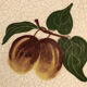 Empty cup pocket in cracked earthenware decoration plums signed Lauray