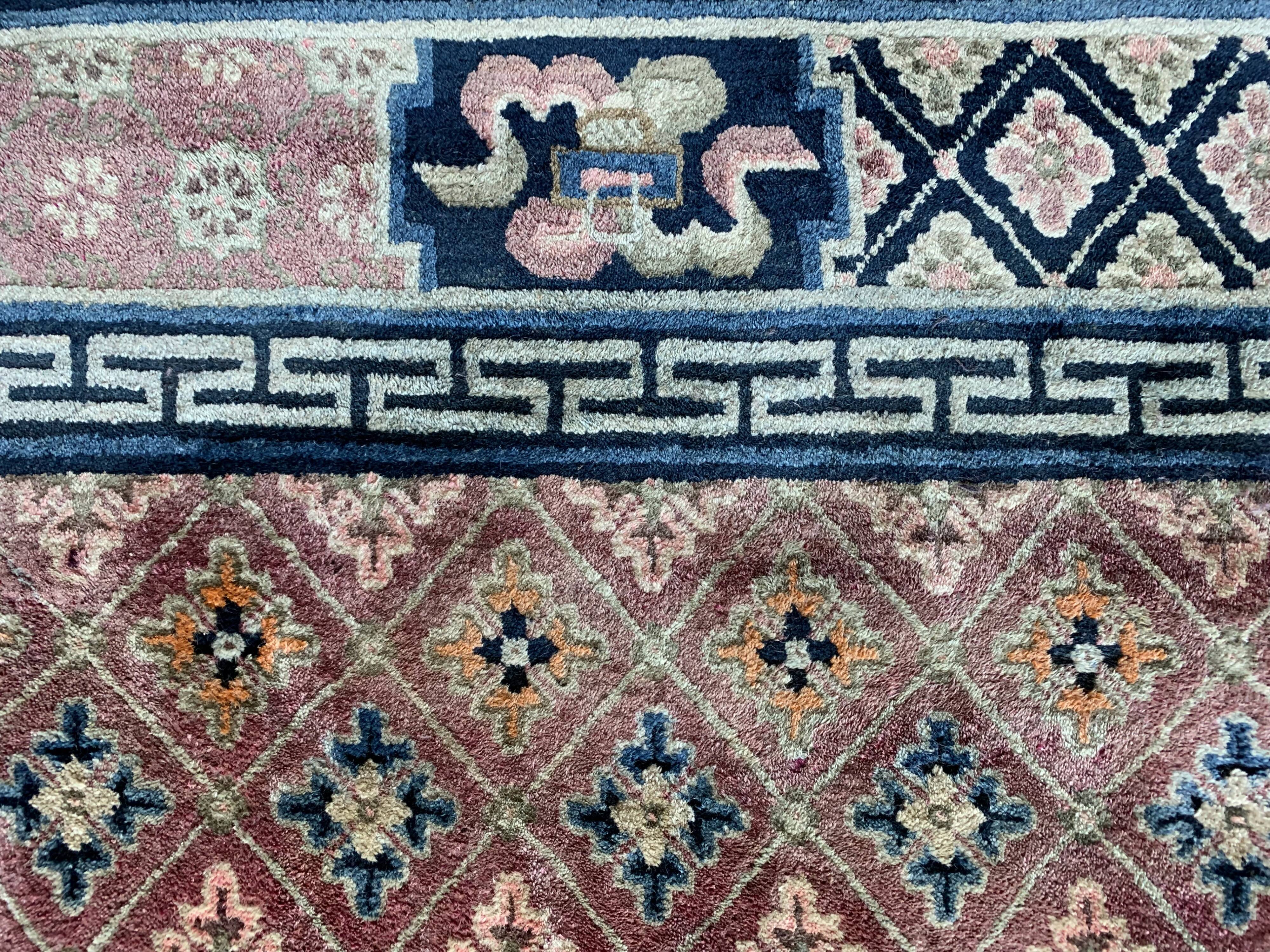 Handmade oriental carpet in wool 134 cm x 215 cm