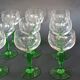 12 green footed wine glasses in opaline blown crystal 1900