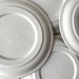 Set of 6 vintage GIEN France fish plates, flat plates with fishing decor