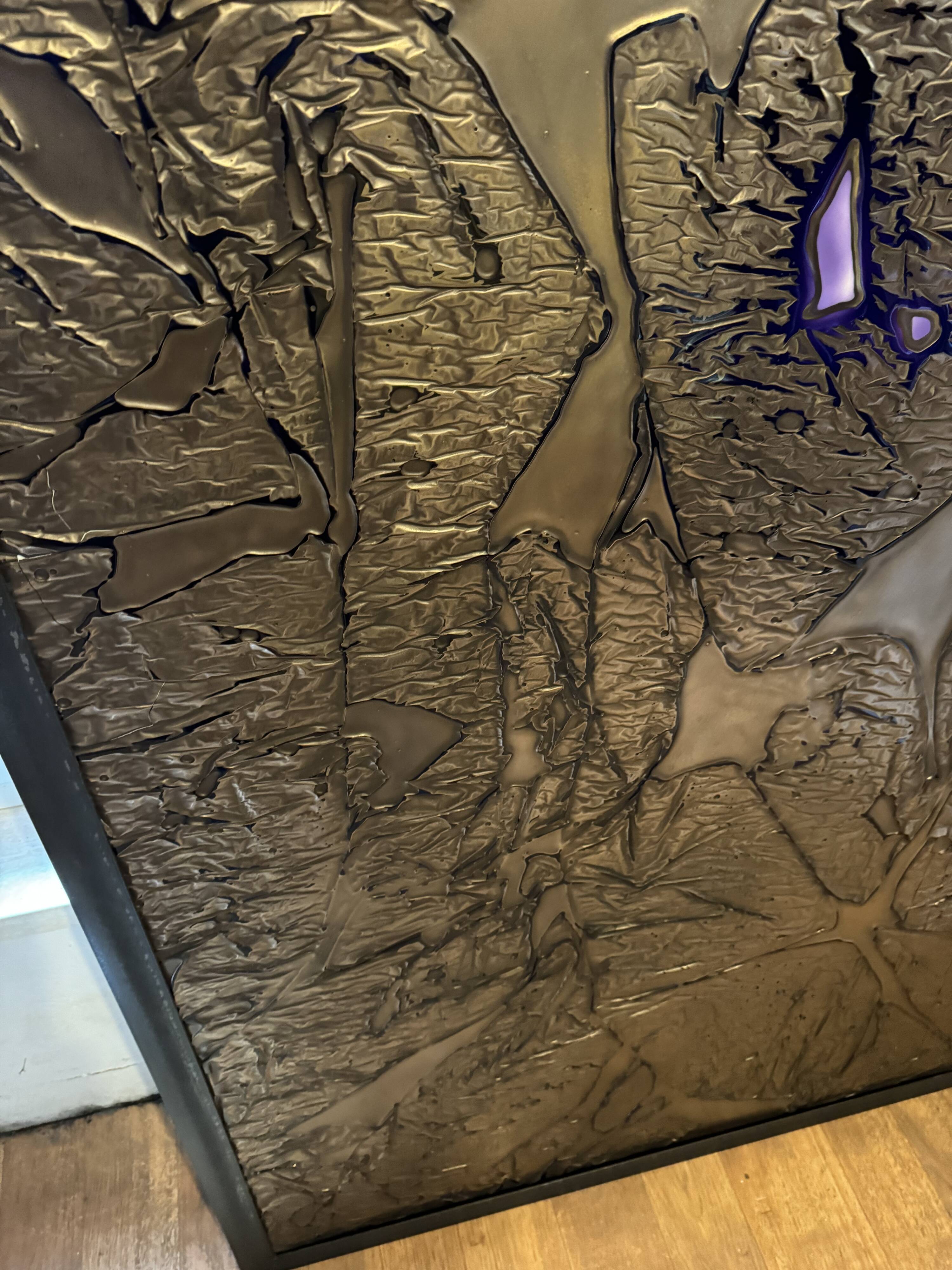 Brutalist Copper and Glass Wall Panel