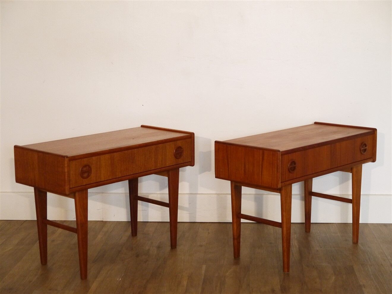 Pair of scandinavian teak bedside tables