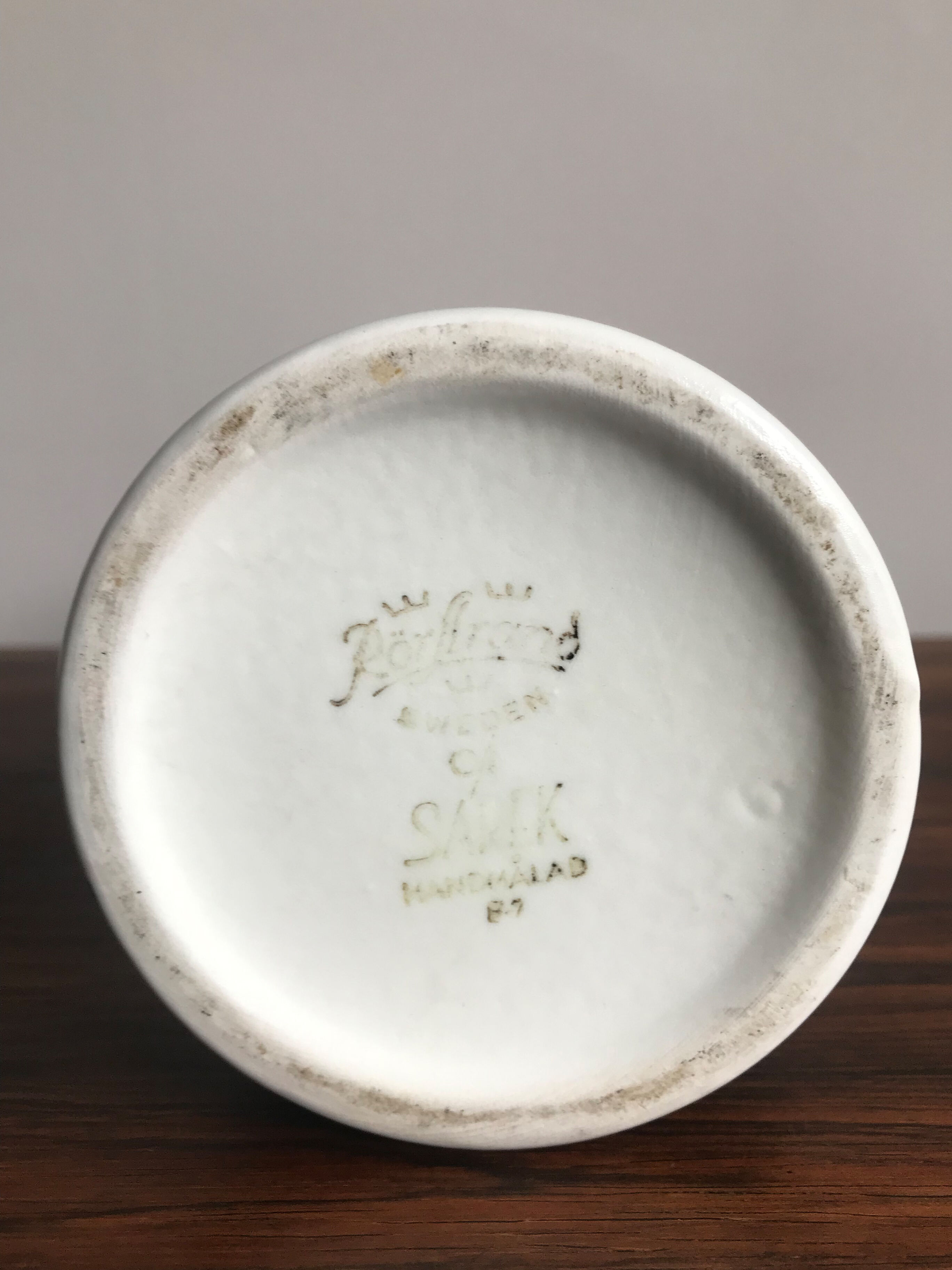 Sarek by Olle Alberius for Rörstrand Scandinavian ceramic blue vase, 1960s