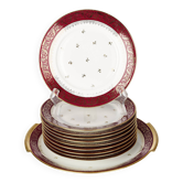 10 superb dessert plates with LIMOGES porcelain tray, Ets TERNET