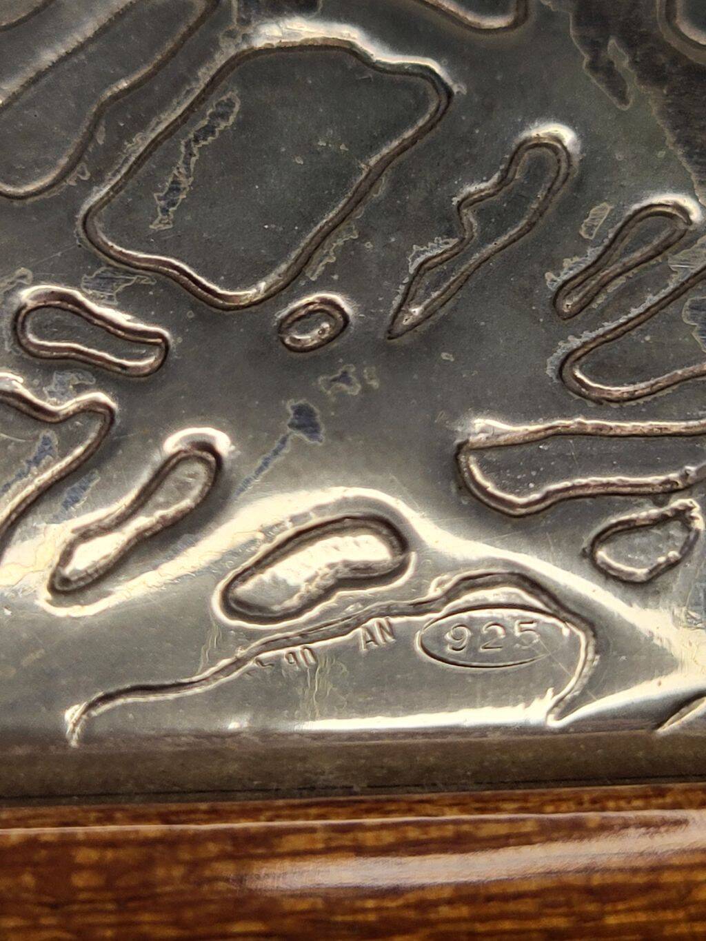 Italian Zeta Studio D'Arte Silver wooden Box w/ Sterling Silver Top
