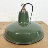 Industrial Green Enamel Factory Pendant Lamp from Multi Electrical Co,1960s