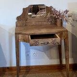 Coiffeuse ancienne en chêne massif brut