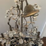 12-bulb metal chandelier with tassels