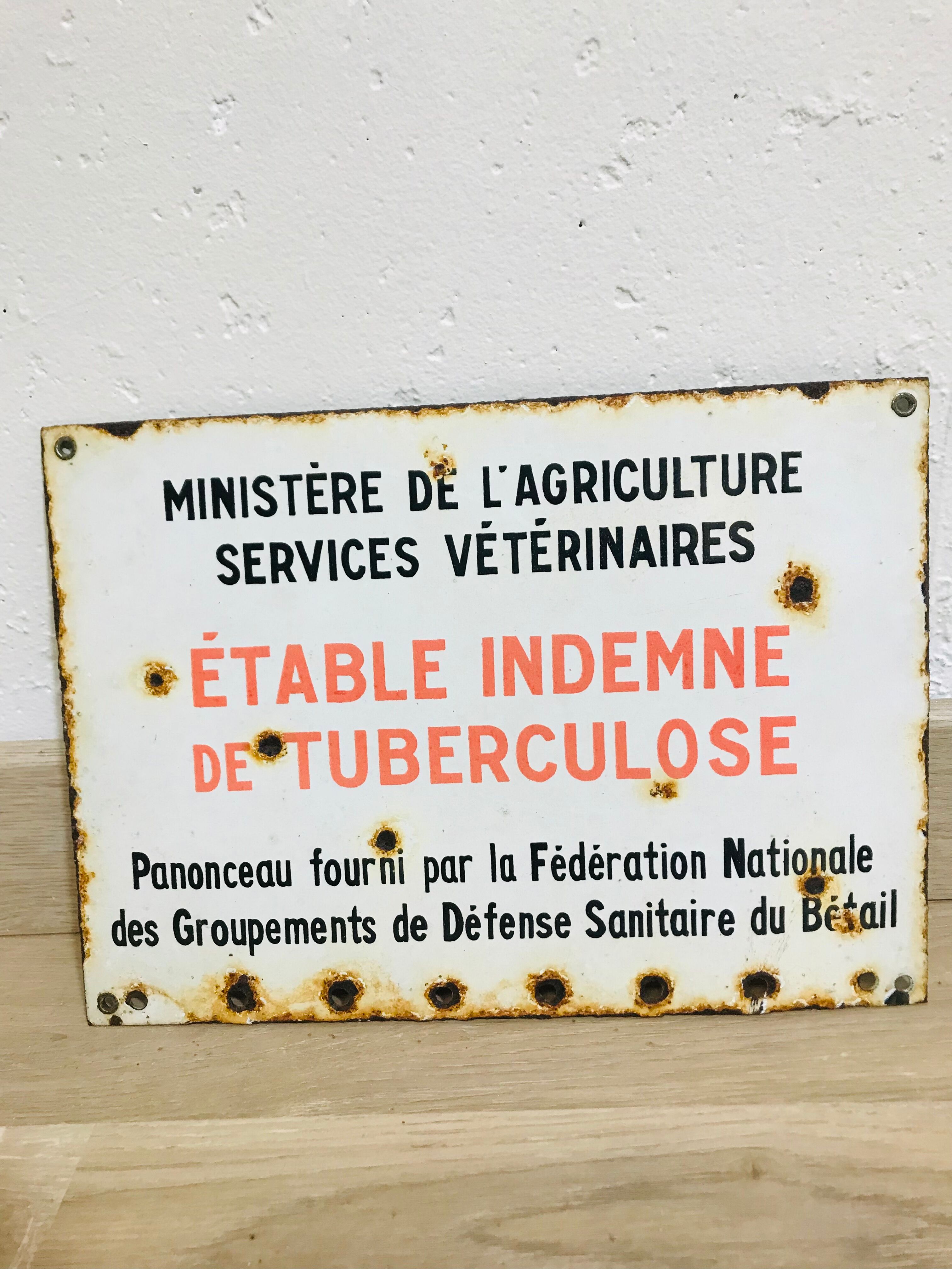 Enamelled plate "Tuberculosis-free"