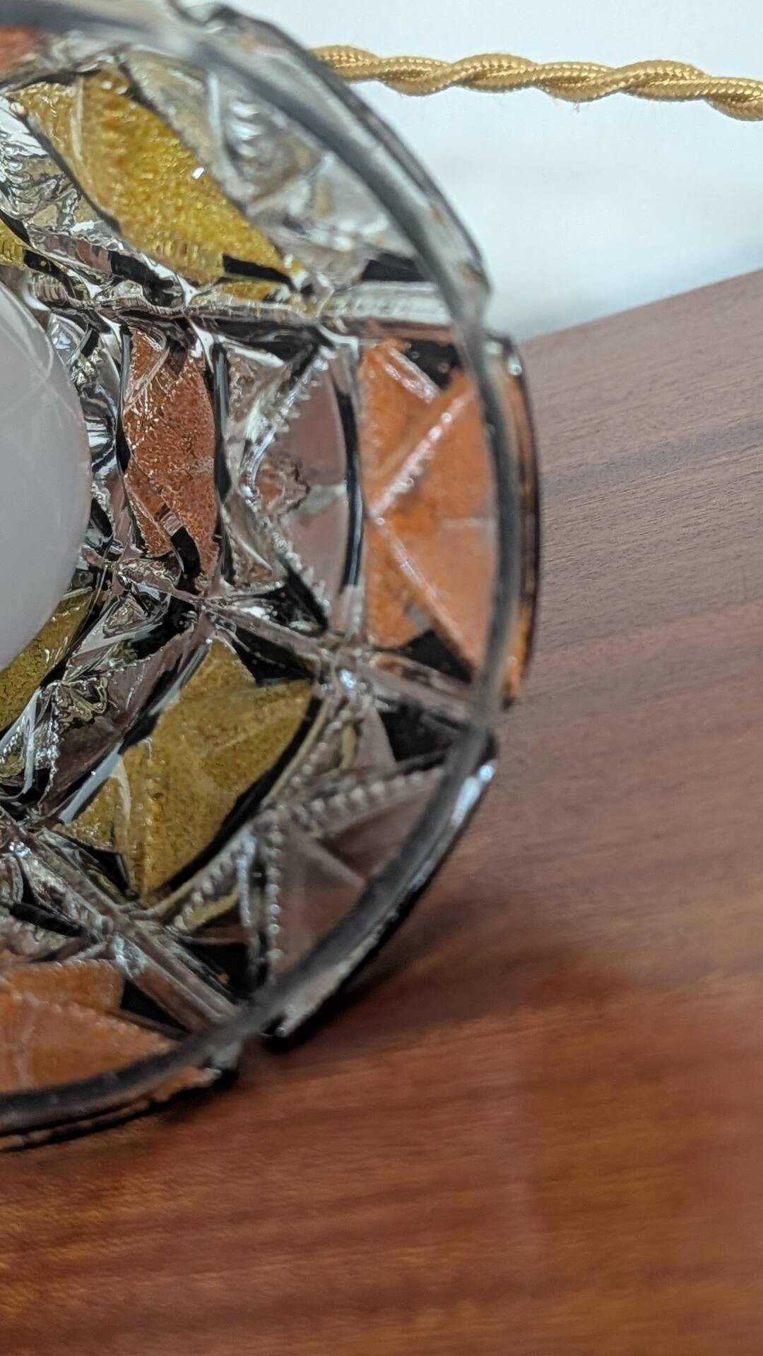 Geometric glass cylinder lamp from the 1970s.