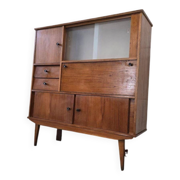 Vintage wooden display cabinet / wardrobe / wall unit
