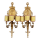 Antique neoclassical wall sconces in iron and wood, 19th century.