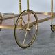 1970s drinks bar cart with side flaps in marquetry