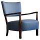 Modern Danish, curved oak chaise longue, attributed to Viggo Boesen, 1950s