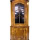 Antique display case/corner cabinet - Baroque style - walnut - glass door with bars - circa 1900