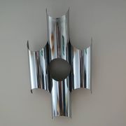 Large vintage design wall light in stainless steel chrome from the 70s