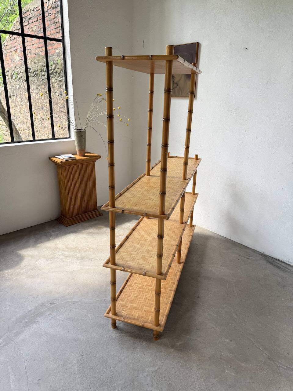 Large rattan shelf 1960