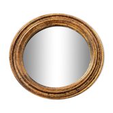 Vintage round mirror in gilded wood 25cm