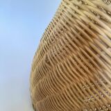 High basket with woven straws
