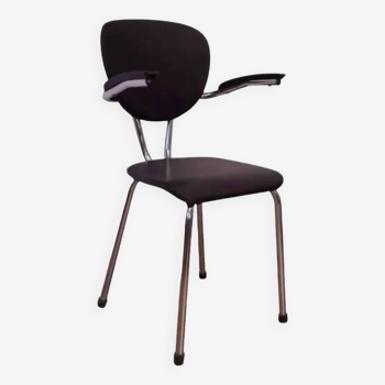 Tubax chair from the 50s chrome and black imitation leather