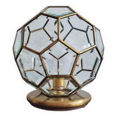Adolf Loos style lamp in brass and faceted glass from the 1950s.