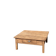 Large square farmhouse coffee table made of raw solid oak.
