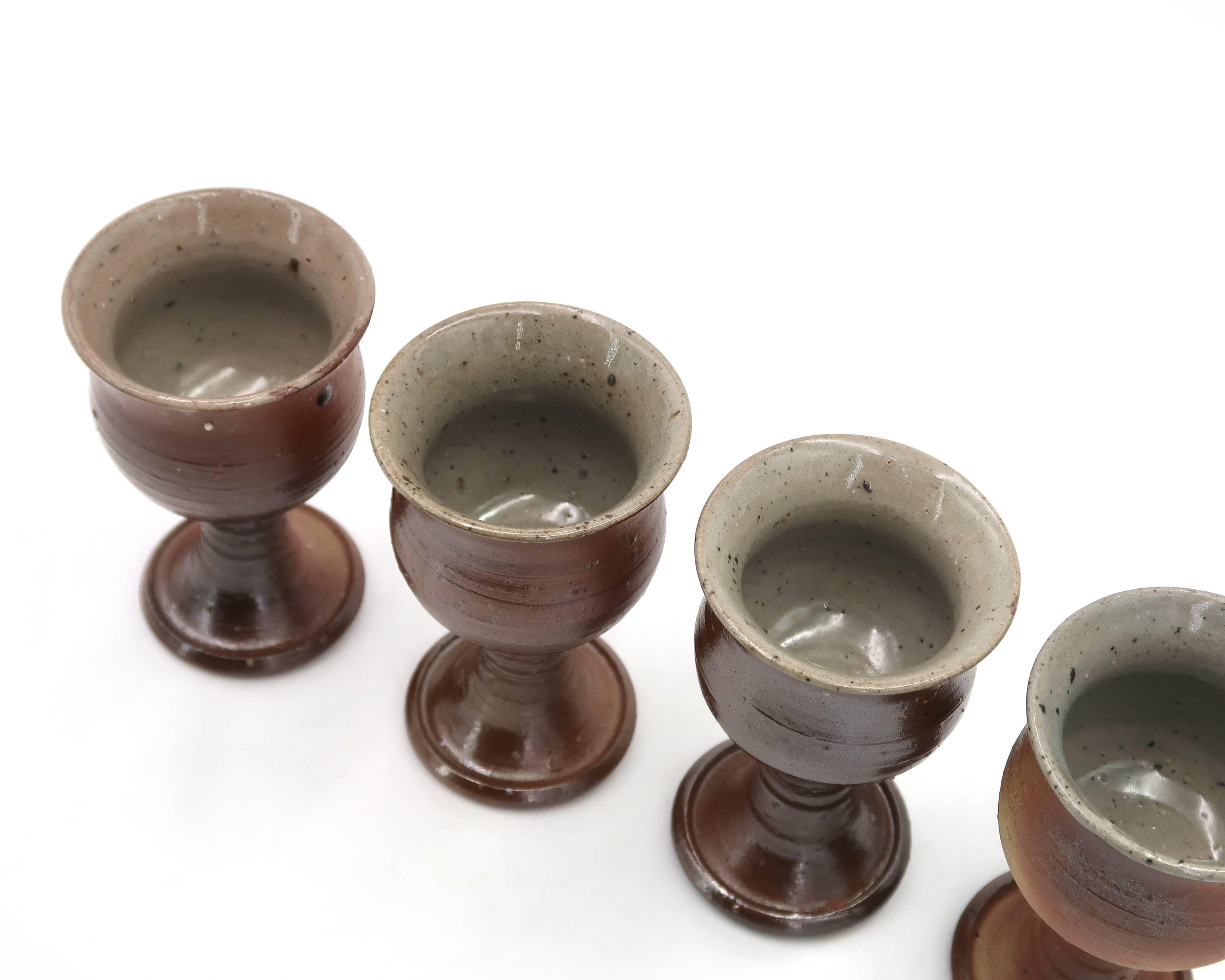 Stoneware coffee cups from Dalloun, La Borne, 1970s