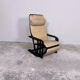 Rocking-chair viennois en bois courbé, cuir et cannage