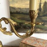 Chandelier lamp with 4 lights in gilded bronze.