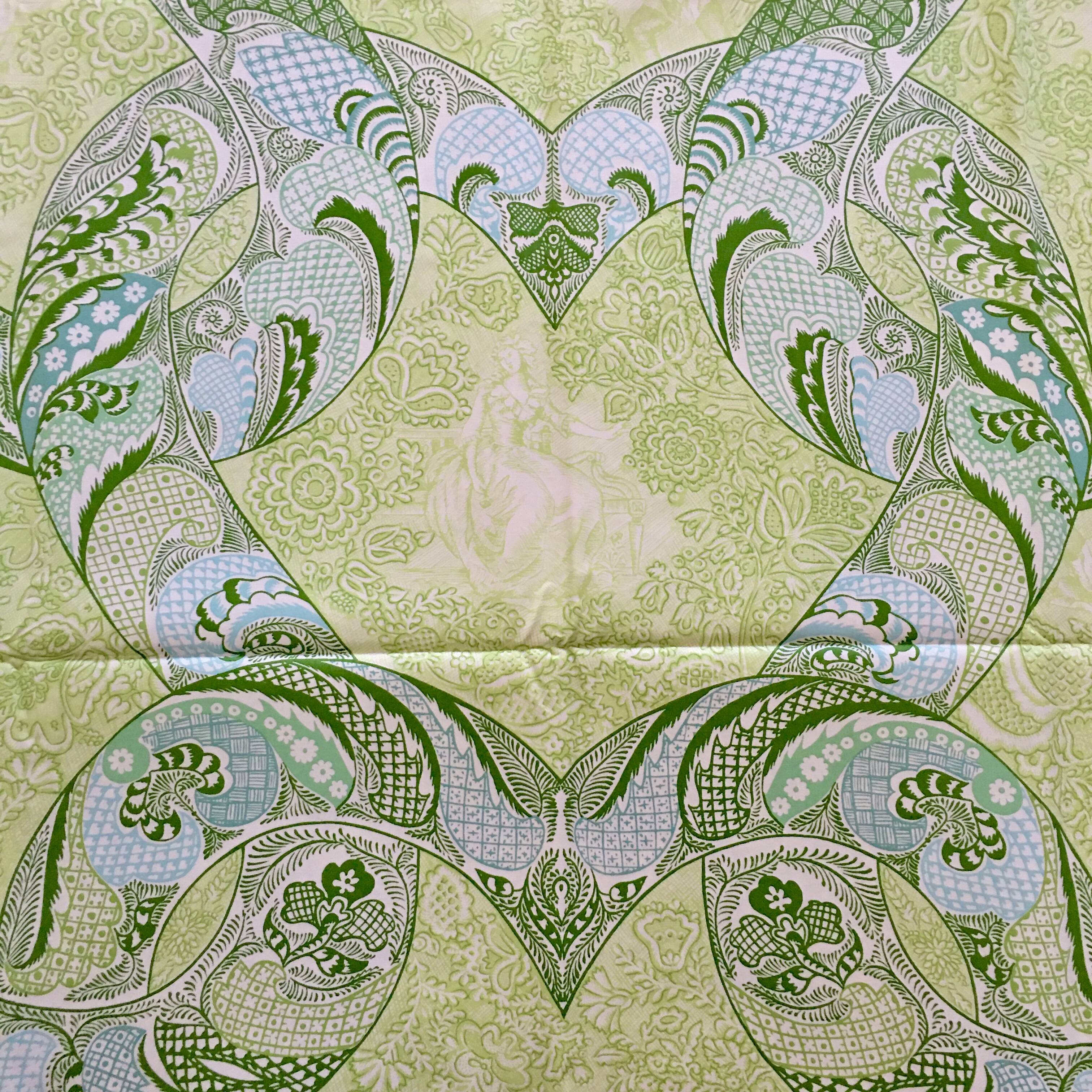 Nappe Trianon verte en satin de coton