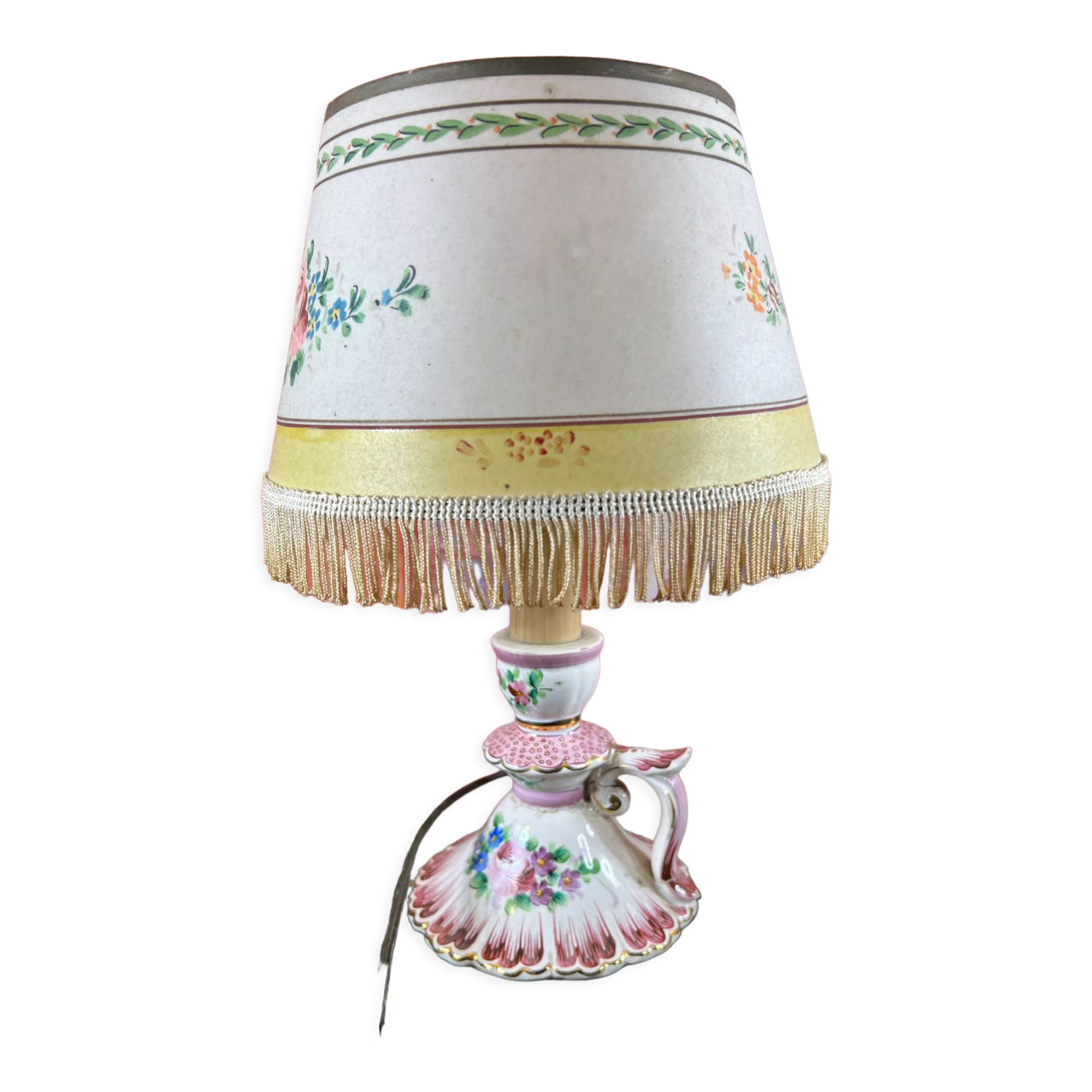 Pink porcelain bedside lamp
