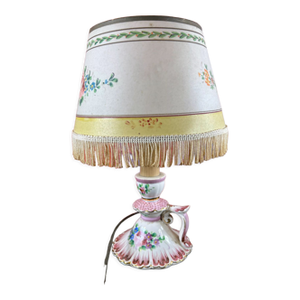Pink porcelain bedside lamp