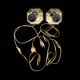 Paire de lampes d’appoint en laiton doré – Massive – années 80