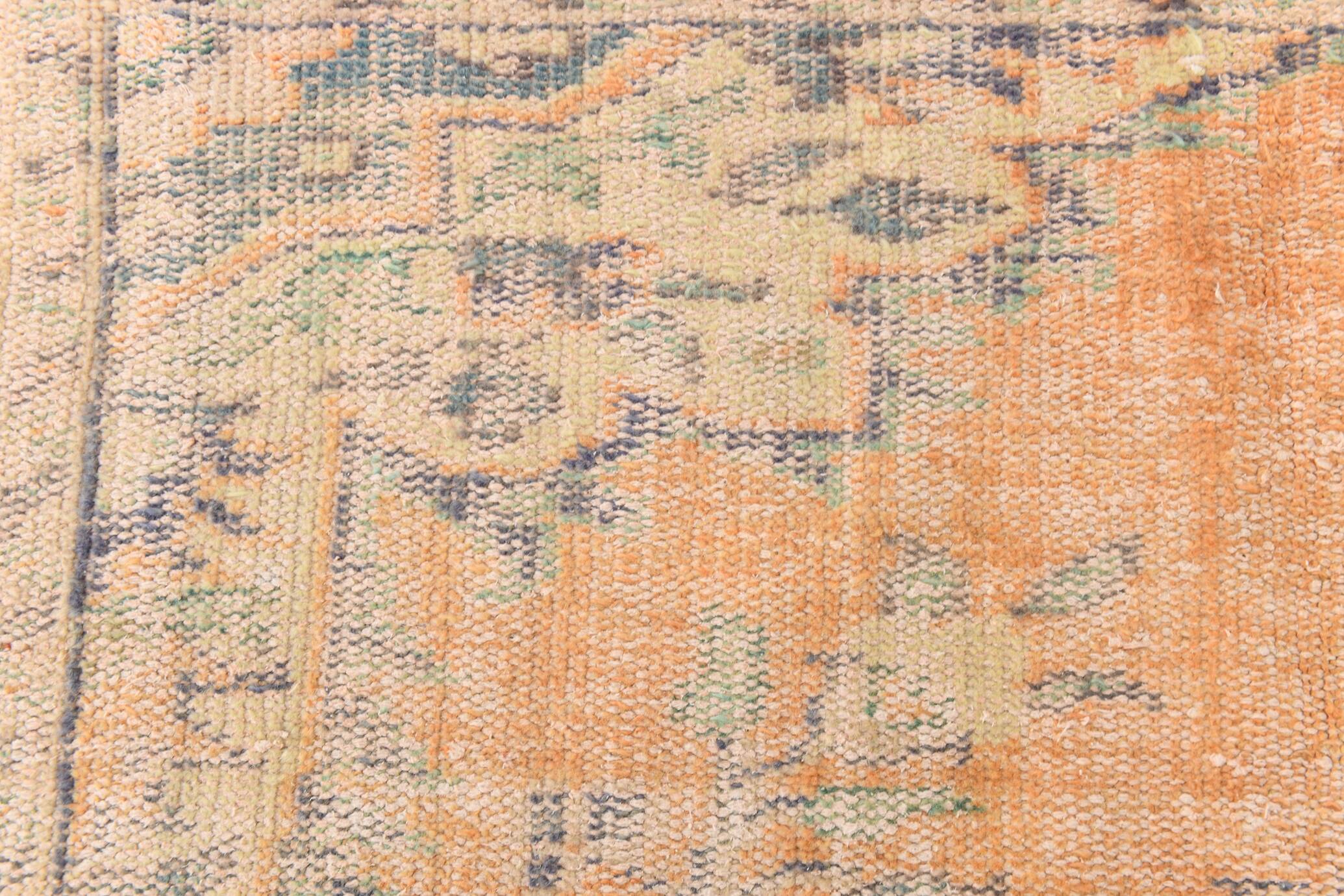 6x10 Turkish Light Orange Cream Vintage Rug, 195x313Cm
