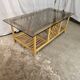 Rattan coffee table with smoked glass top 1970