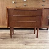 Vintage Danish teak commode with beautiful handles.