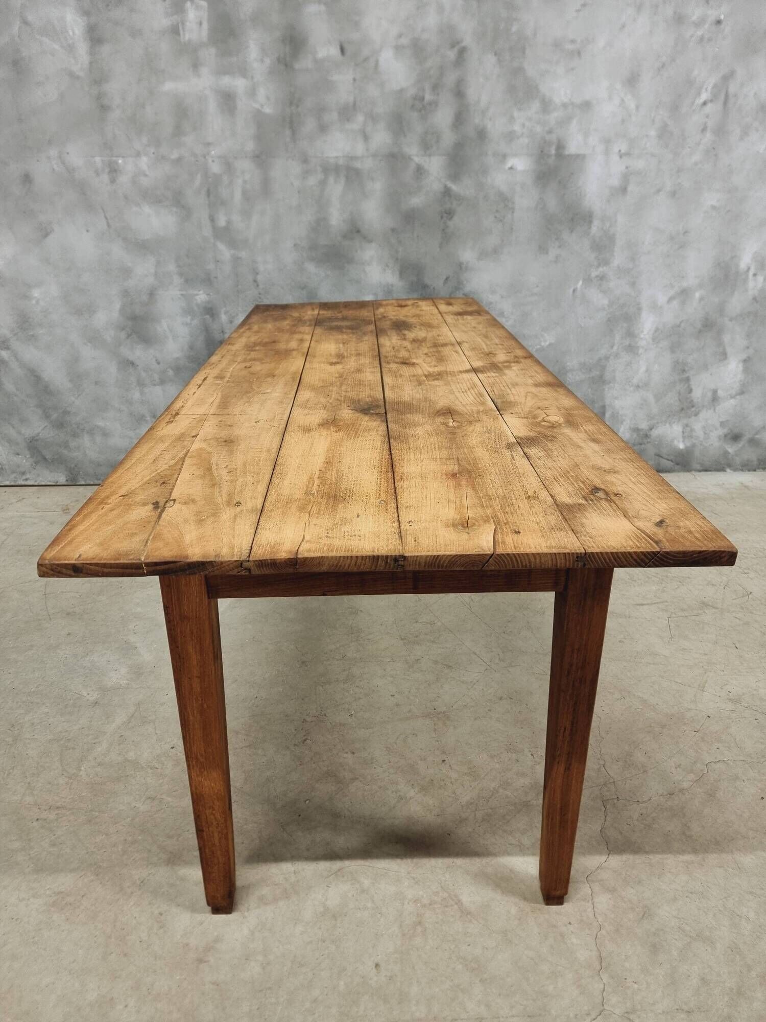Antique Farmhouse Table French Dining Table in Chestnut Wood 80x200