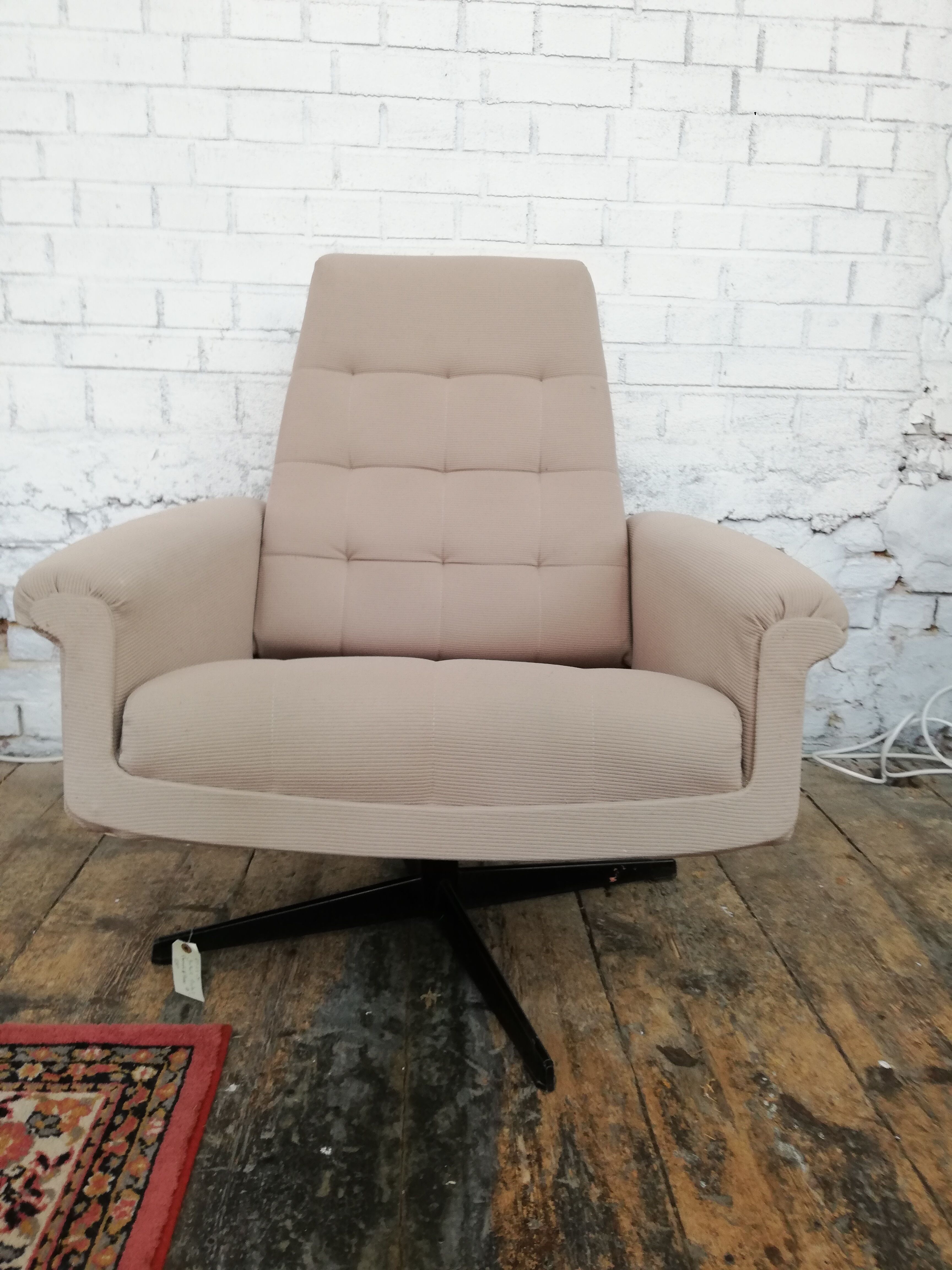 Armchair with Czech footrest, 1960, Munzar and Moravian