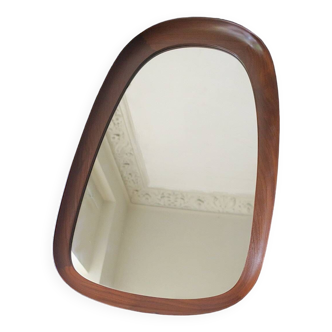 AB Glas and Trae Hovmantorp large sculptural mahogany wall mirror, 1960s