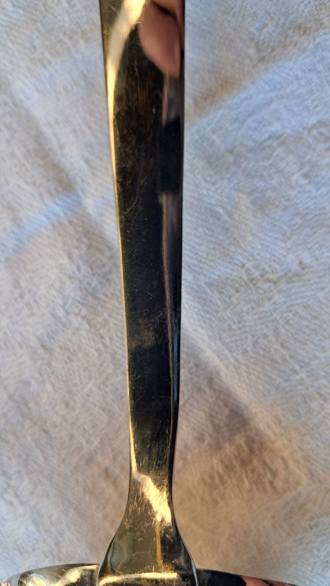 Old sauce spoon, fat and lean, Boulenger, silver-plated metal.