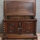 Antique Renaissance-style chest in richly carved solid walnut.