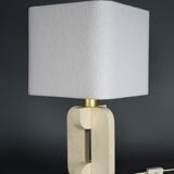 Italian mid century travertin table lamp