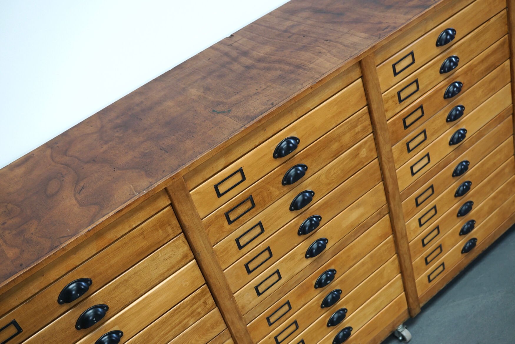 German beech apothecary cabinet, 1930s