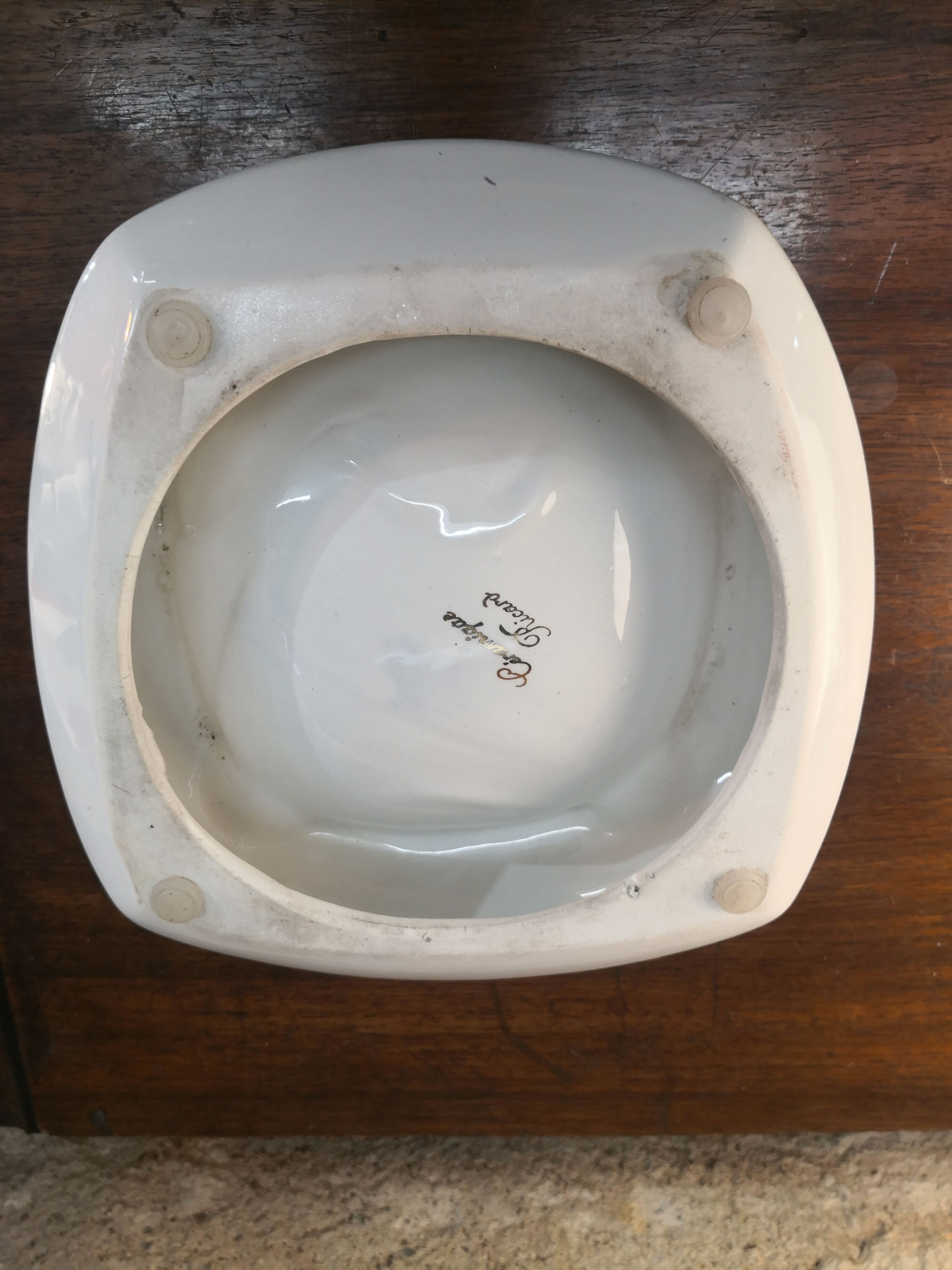 blue and gold Ricard advertising ashtray, ceramic