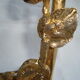 Lamp foot Régis Dho Fondica bronze gilded bird foliage insects