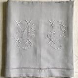 Antique sheet in pure linen yarn dyed in rain gray