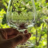 6 verres à cognac en cristal taillé côtes plates
