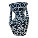 Spaghetti vase free-form Vallauris ceramic 50s, red and black