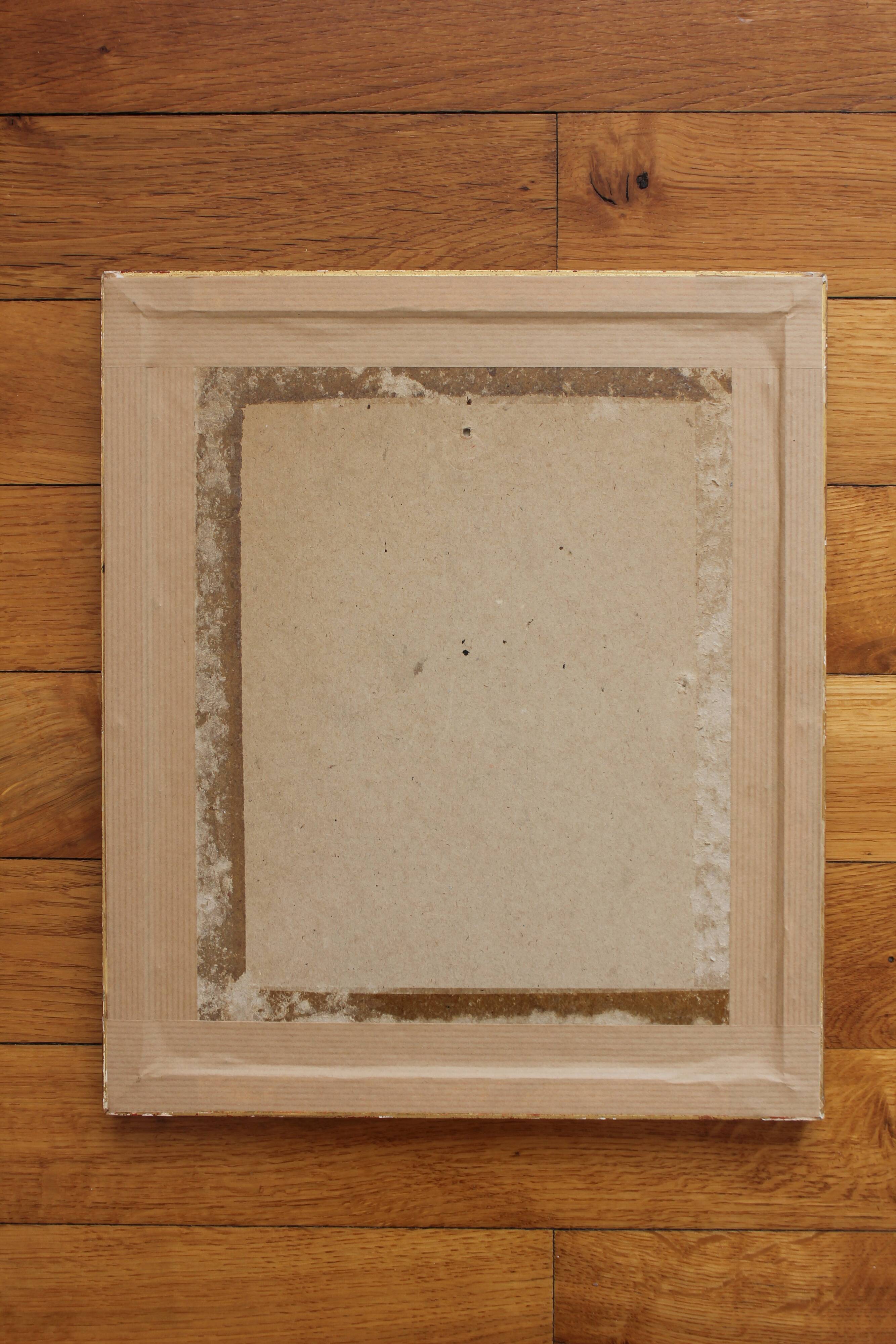 Framed lithograph golden frame bird vintage 60s